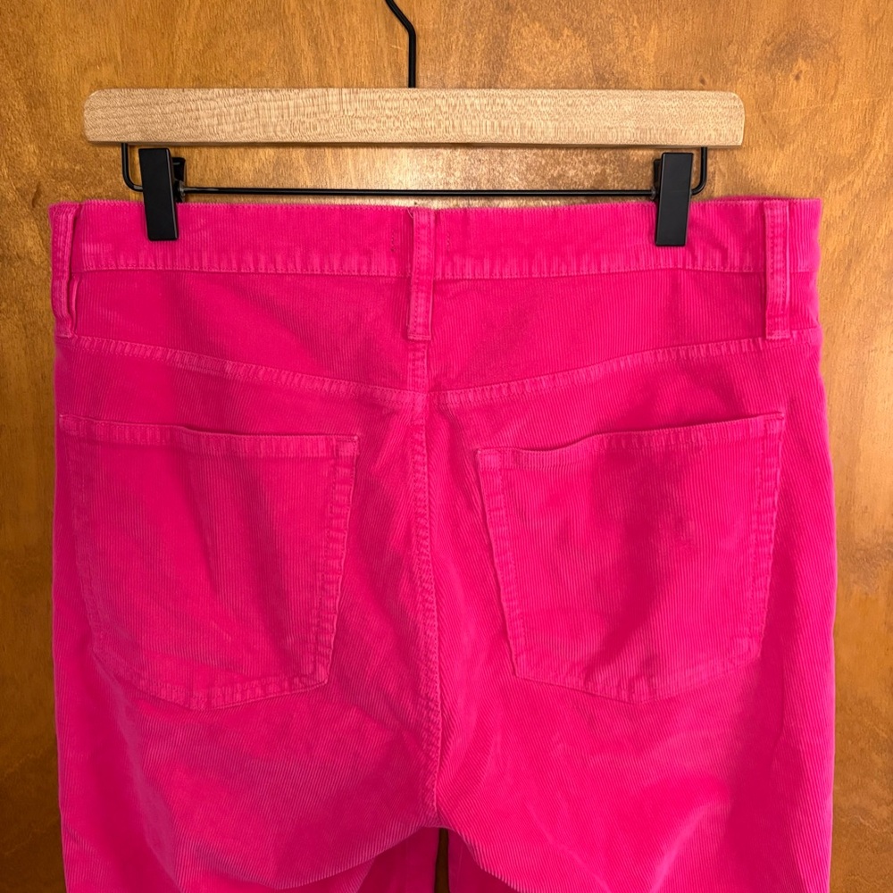 J. Crew Hot Pink High Rise Corduroy Straight Leg Pants 31 Preppy Retro 70s Artsy - Picture 4 of 12